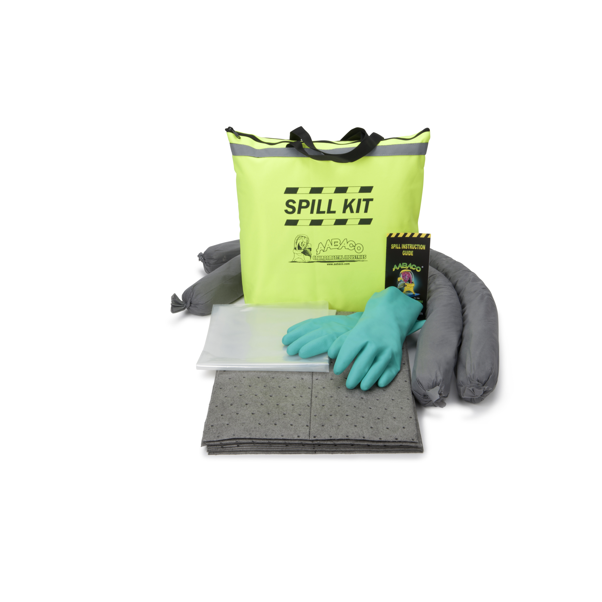 AABACO Chemical Only Spill Kit absorbs up to 5 gallons and comes in a high-visibility, easy-carry tote for fast, convenient spill response.